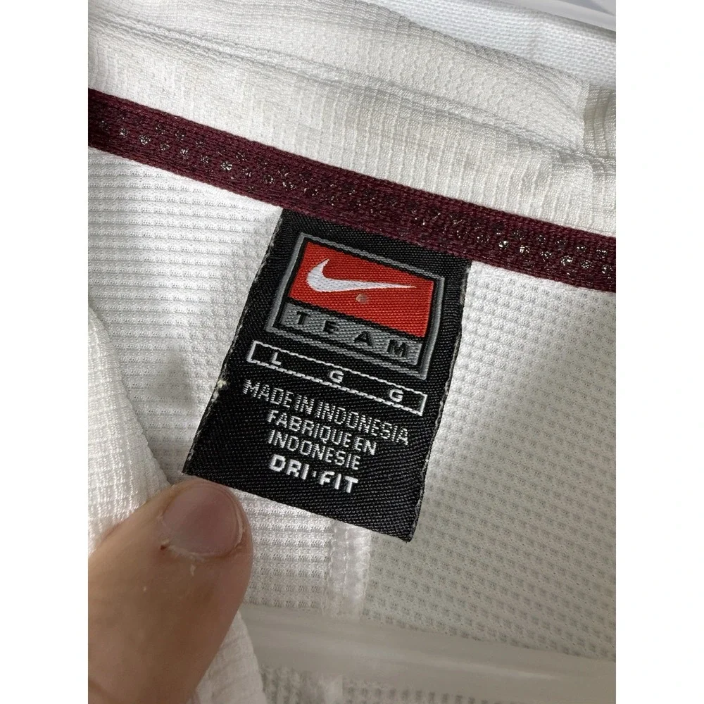 VTG Nike Team Virginia Tech Hokies Polo Shirt Men's Large White Team Apparel 90s